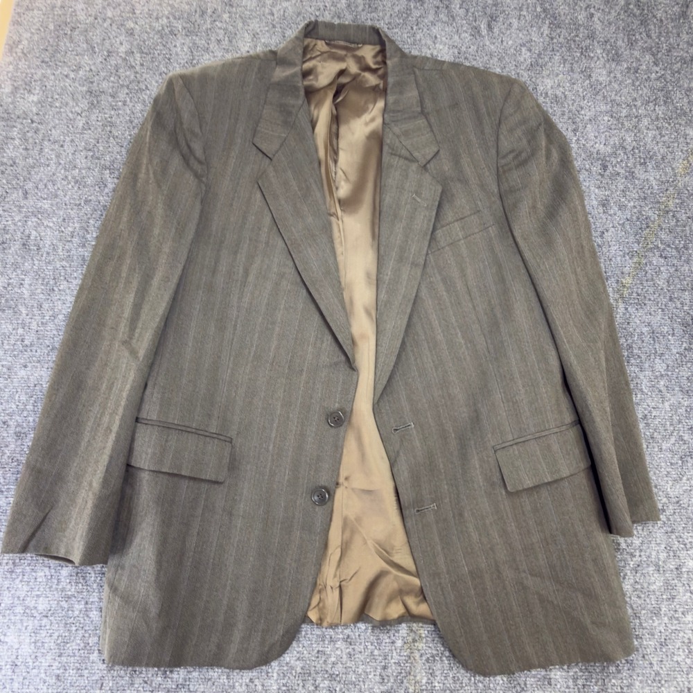 Vintage Christian Dior Monsieur Pinstripe Blazer Made in USA Brown Size 43R